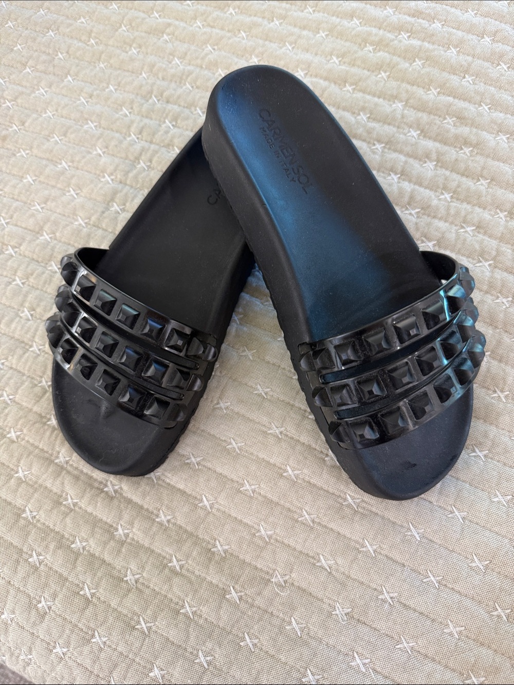Black Studded Slide Sandals for Women - Casual Chic Comfort